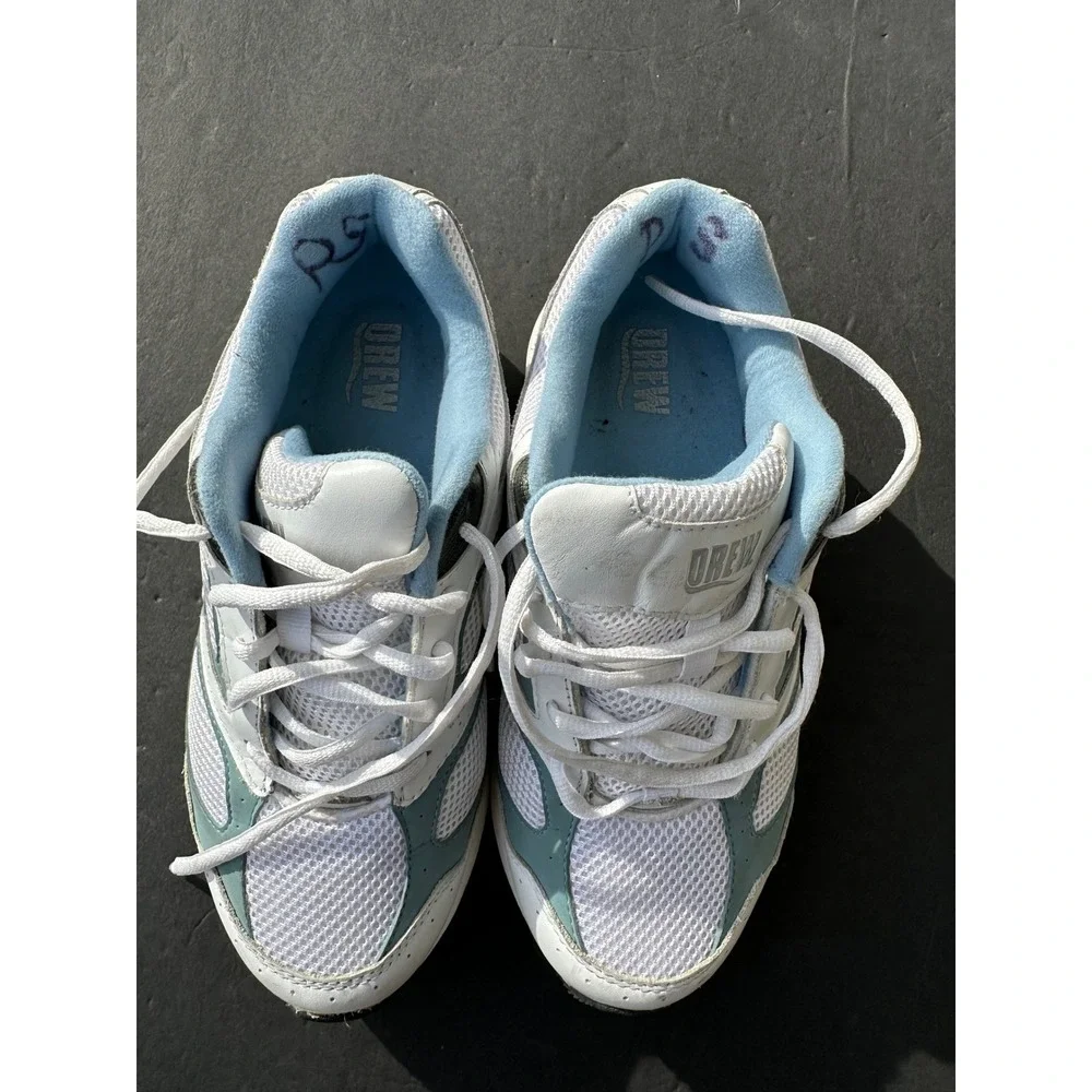 Drew Women's Walking Shoes‎ White Blue Mesh Leather Athletic Sneakers size 8W